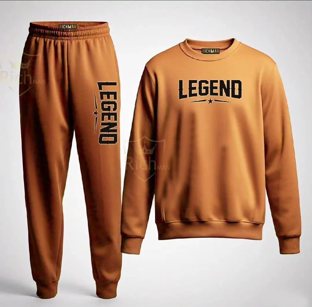 Men’s LEGEND Printed Fleece Tracksuit – Casual & Comfortable Activewear