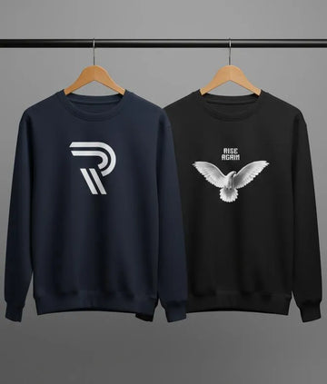Pack of 2 Printed Sweatshirts for Men – Comfortable & Stylish Casual Wear
