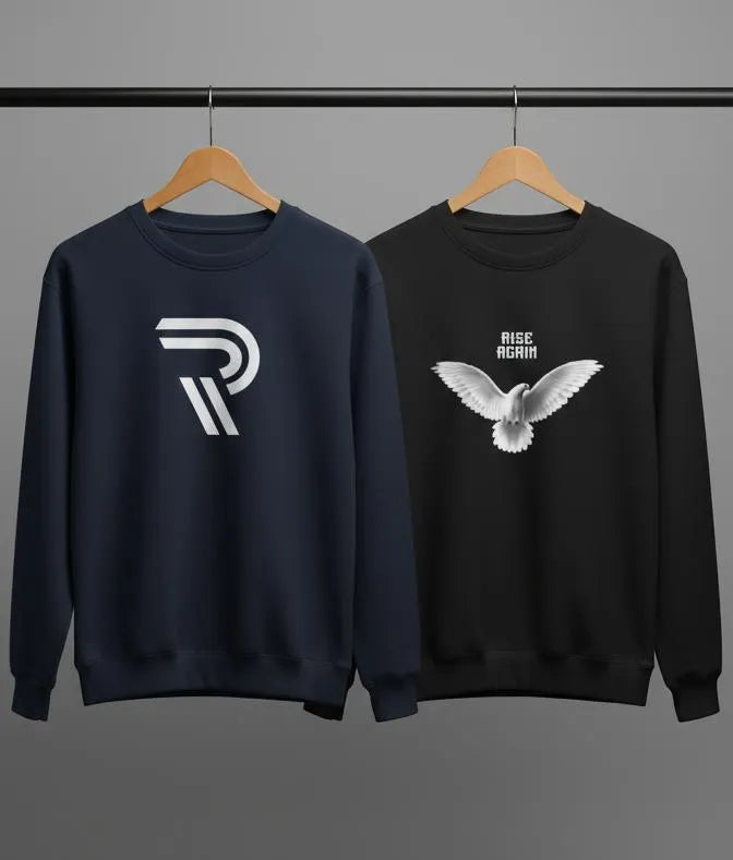 Pack of 2 Printed Sweatshirts for Men – Comfortable & Stylish Casual Wear