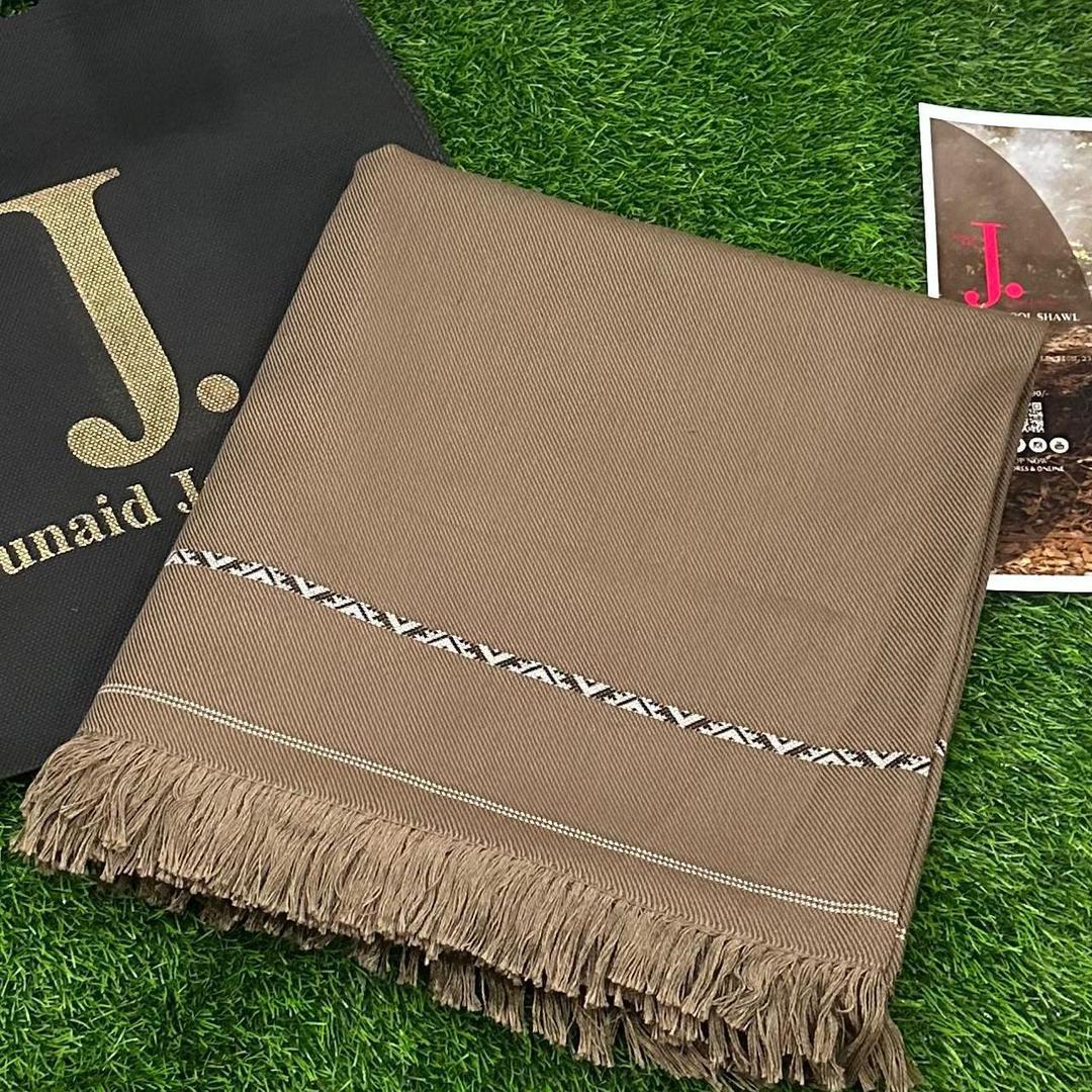 J. Stylish 1 Pc Plain Wool Shawl in Light Brown