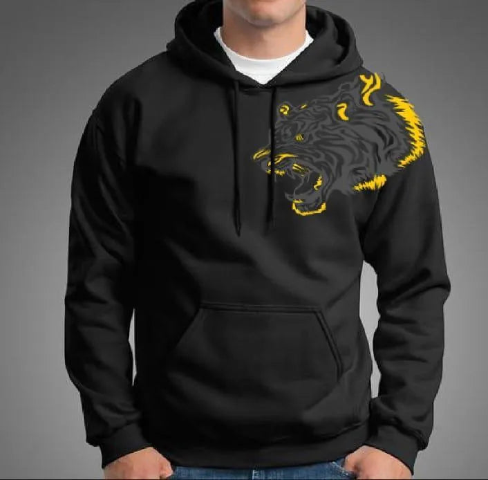 1 Pc Men's Fleece Printed Hoodie – Tiger Printed