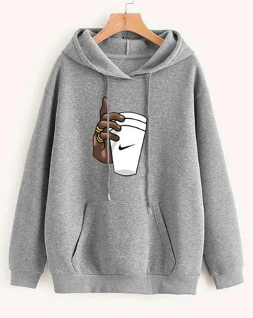 1 Pc Men's Fleece Printed Hoodie
