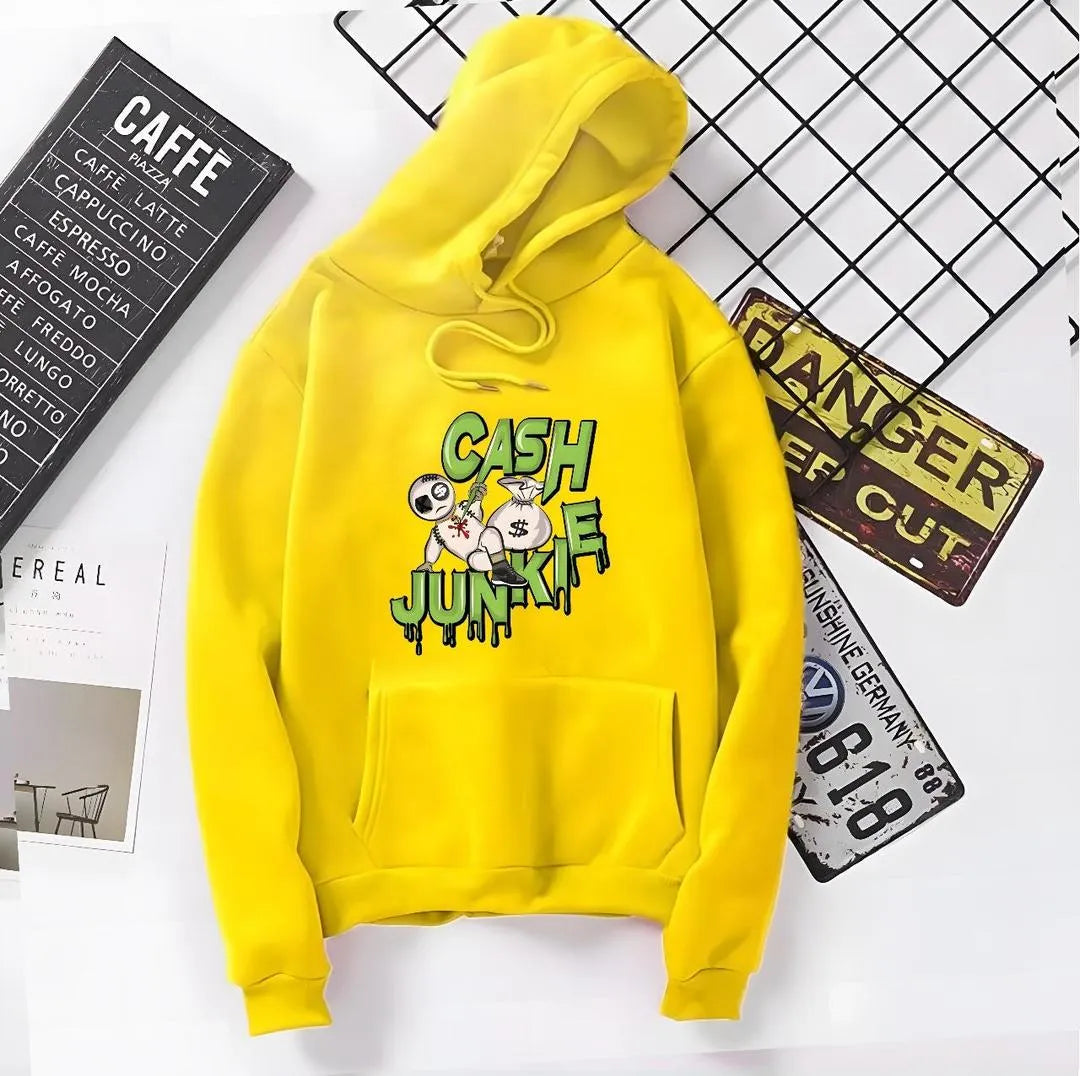 "Cash on Junk" Zombie Graphic Fleece Hoodie – Edgy Streetwear