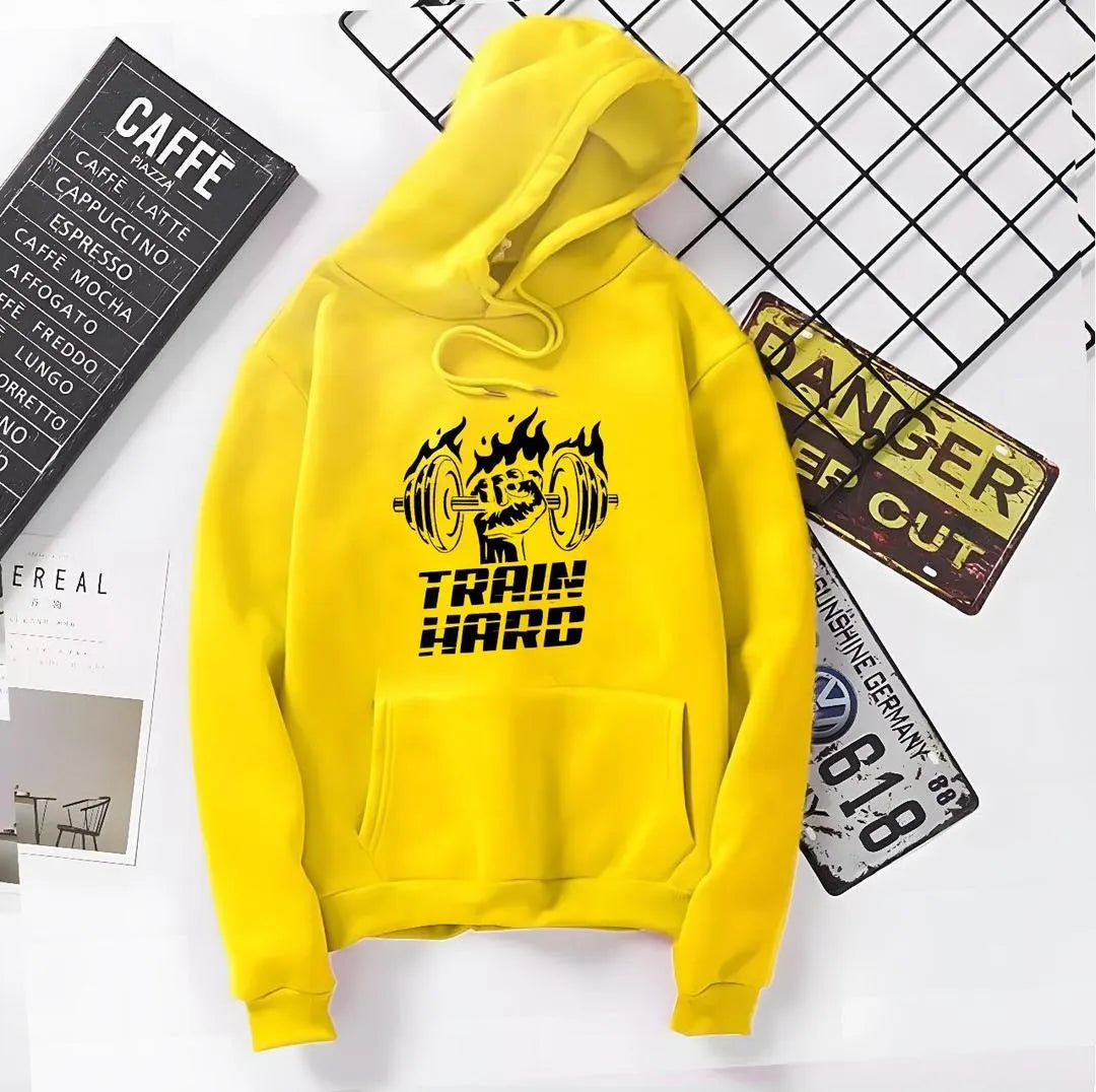 1 Pc Fleece Printed Hoodie Train Hard