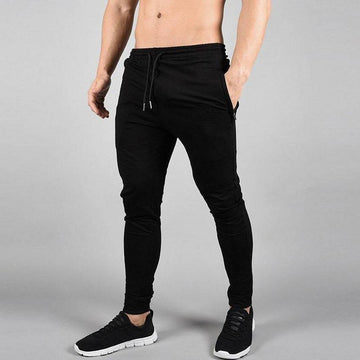 Men's Plain Terry Trousers – Black Comfort Knit for Casual Wear