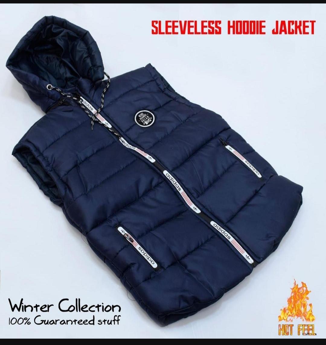 Men’s Parachute Sleeveless Jacket – Hooded Neck Casual Outerwear