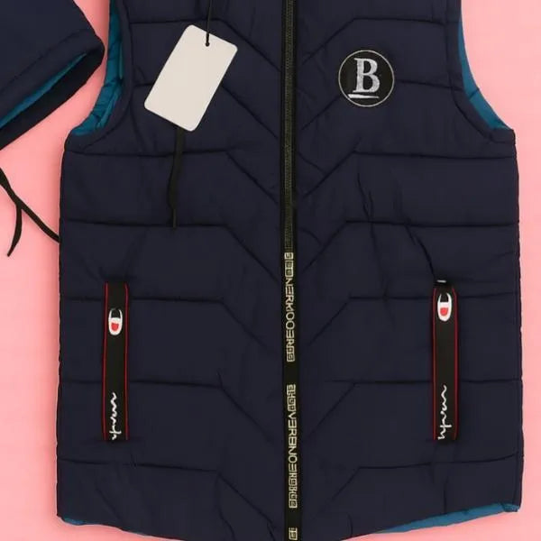 Men’s Black Parachute Printed Sleeveless Jacket – Lightweight & Stylish Vest