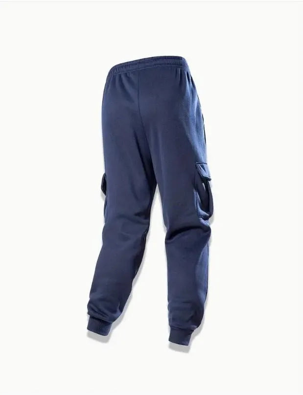 Men's Plain Fleece Trousers – Versatile Classic Blue Warmth