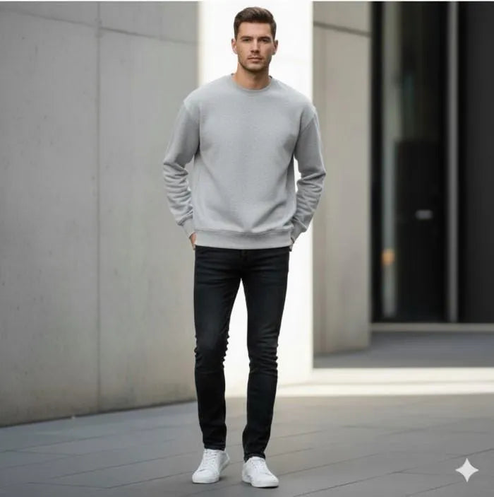 Men’s Fleece Plain Sweatshirt – Warm & Comfortable Everyday Wear