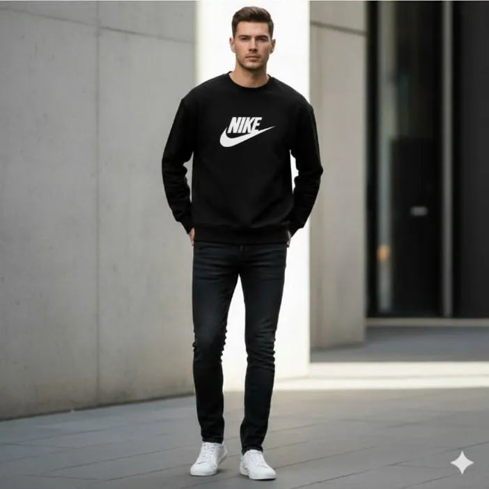Men’s Fleece Printed Sweatshirt – Warm & Comfortable Casual Wear