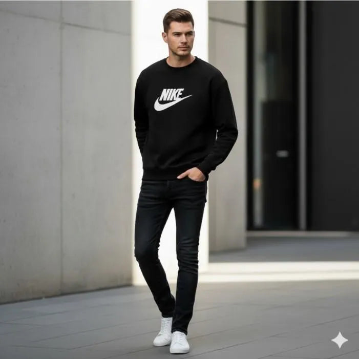 Men’s Fleece Printed Sweatshirt – Warm & Comfortable Casual Wear