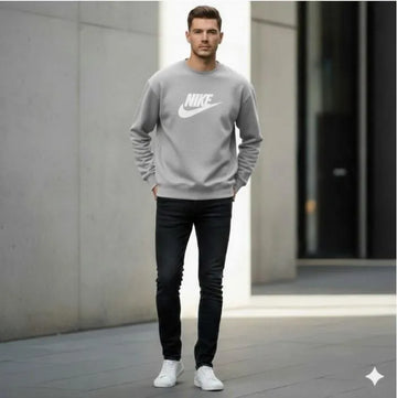 Printed Fleece Sweatshirt for Men – Stylish Streetwear Essential