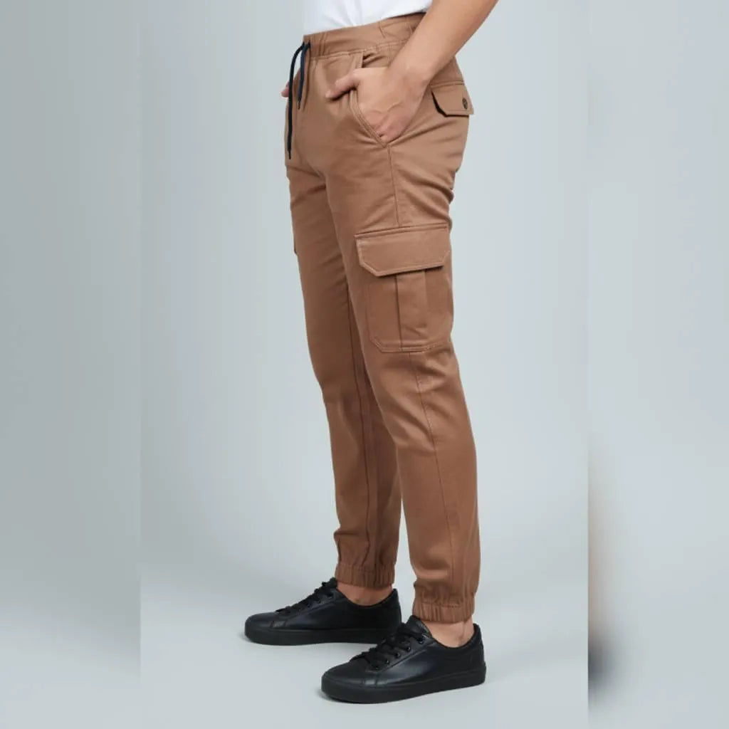 Men's Plain Cotton Trousers – Versatile Maroon Comfort Fit