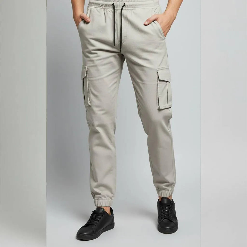 Men's Plain Cotton Trousers – Versatile White Comfort Fit