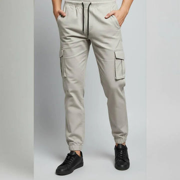 Men's Plain Cotton Trousers – Versatile White Comfort Fit