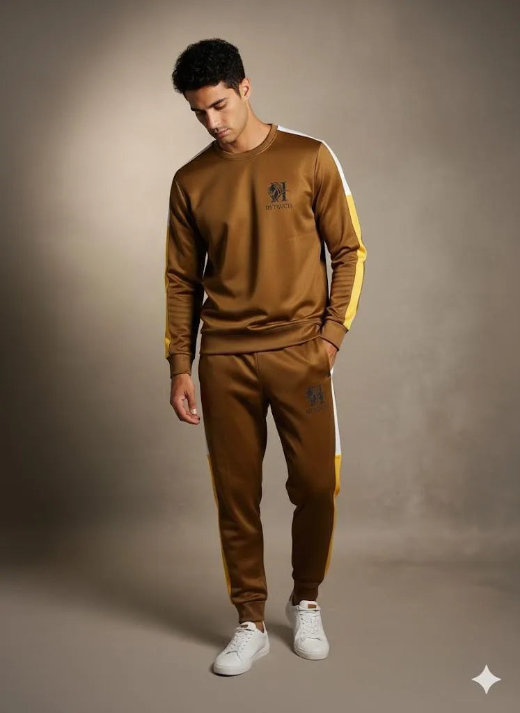 Men’s Fleece Printed Sweatshirt & Track Pants 2-Piece Suit