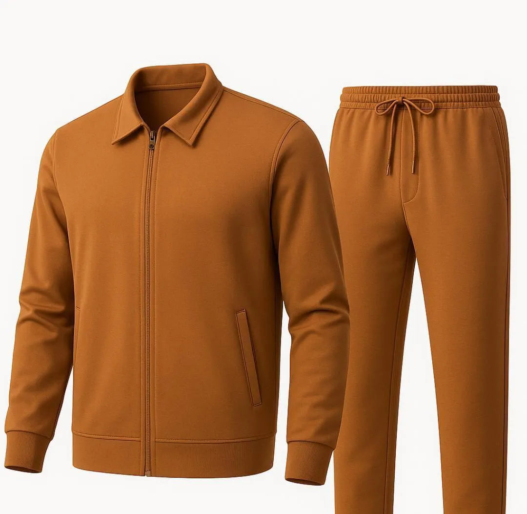 Muster Color Fleece Tracksuit for Men – Casual & Comfortable Zipper Set