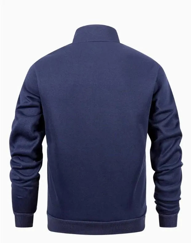 2 Pcs Men’s Polyester Plain Zipper Track Suit – Blue | Casual & Sportswear Set