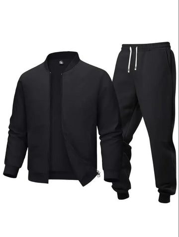 Men’s Plain Polyester Fleece Tracksuit – Casual & Comfortable Activewear