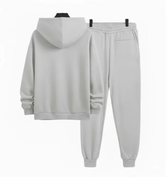 2 Pcs Men's Polyester Printed Hoodie Track Suit