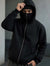 Heavyweight Full-Zip Mask Hoodie (Ninja Balaclava Style) – Stealth Black Fleece