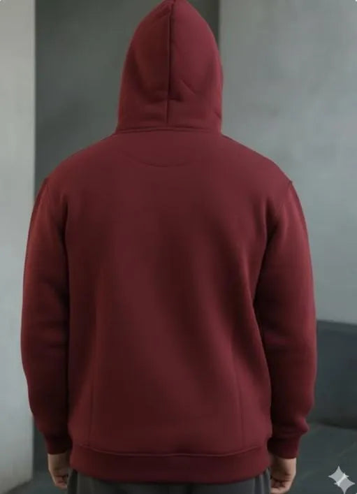 Heavyweight Full-Zip Mask Hoodie (Ninja Balaclava Style) – Deep Maroon Fleece