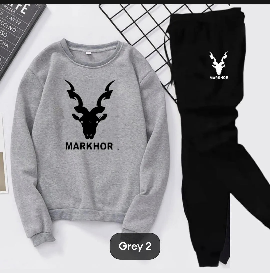 Men’s Winter Sweatshirt & Track Pants Set – Markhor Printed