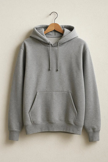 1 Pc Men's Fleece Plain Hoodie – Grey Color
