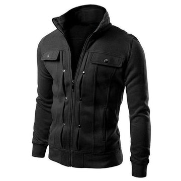 Men’s Plain Fleece Jacket – Mexican Style Black, Full Zip Winter Wear
