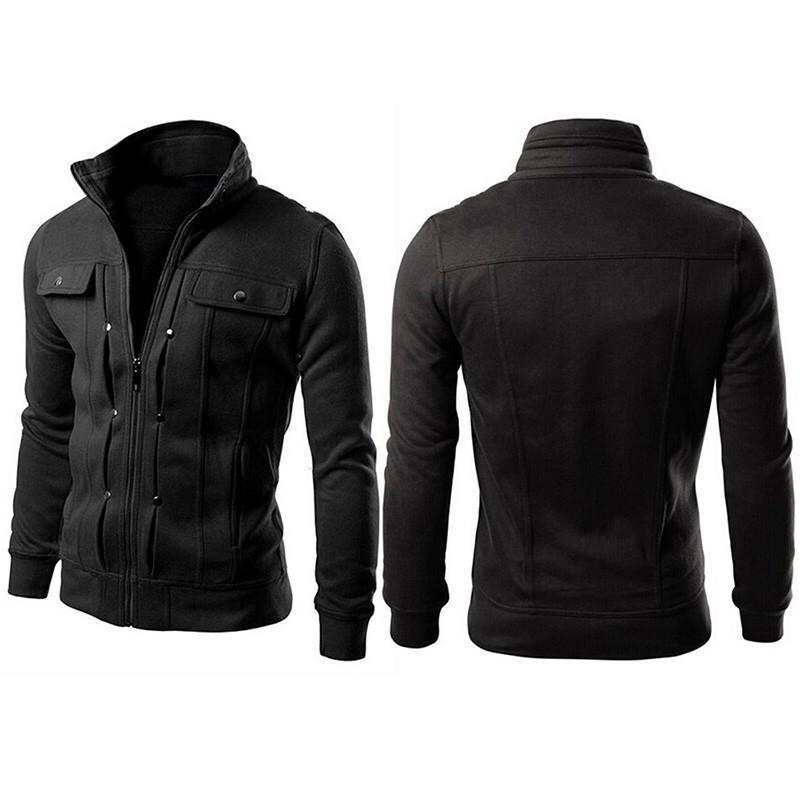 Men’s Plain Fleece Jacket – Mexican Style Black, Full Zip Winter Wear