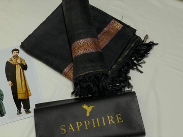 1 Pc Men's Wool Plain Shawl