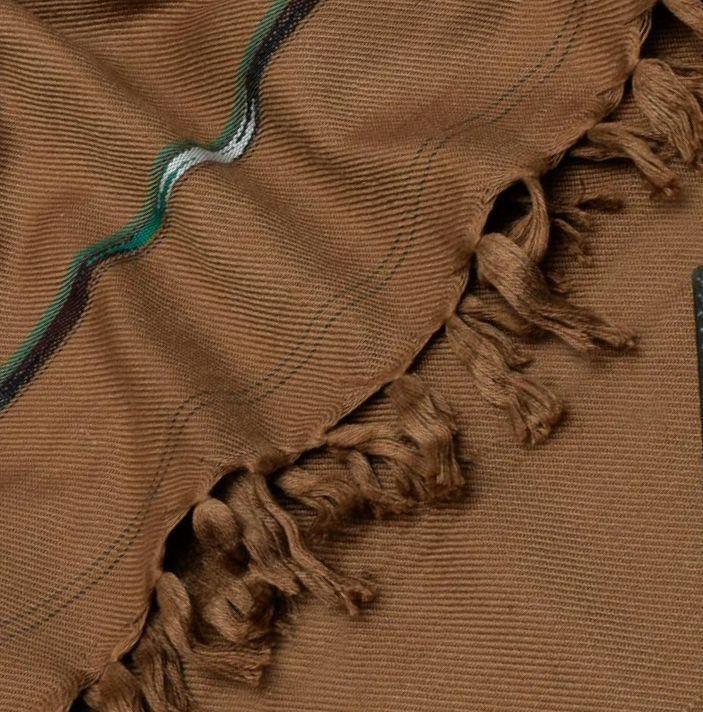 J. Luxurious Brown Wool Shawl - Single Piece Plain Design