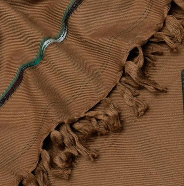 J. Luxurious Brown Wool Shawl - Single Piece Plain Design