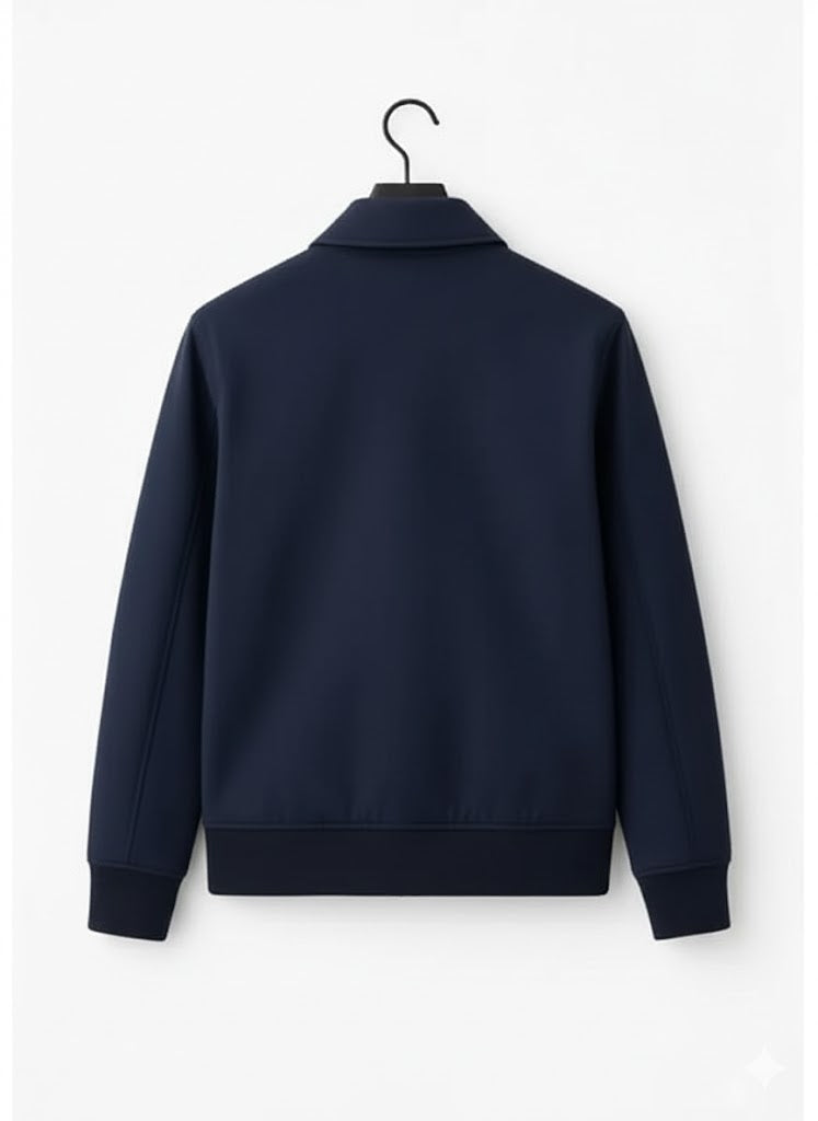 Men’s Blue Plain Fleece Jacket – Warm & Comfortable Winter Wear