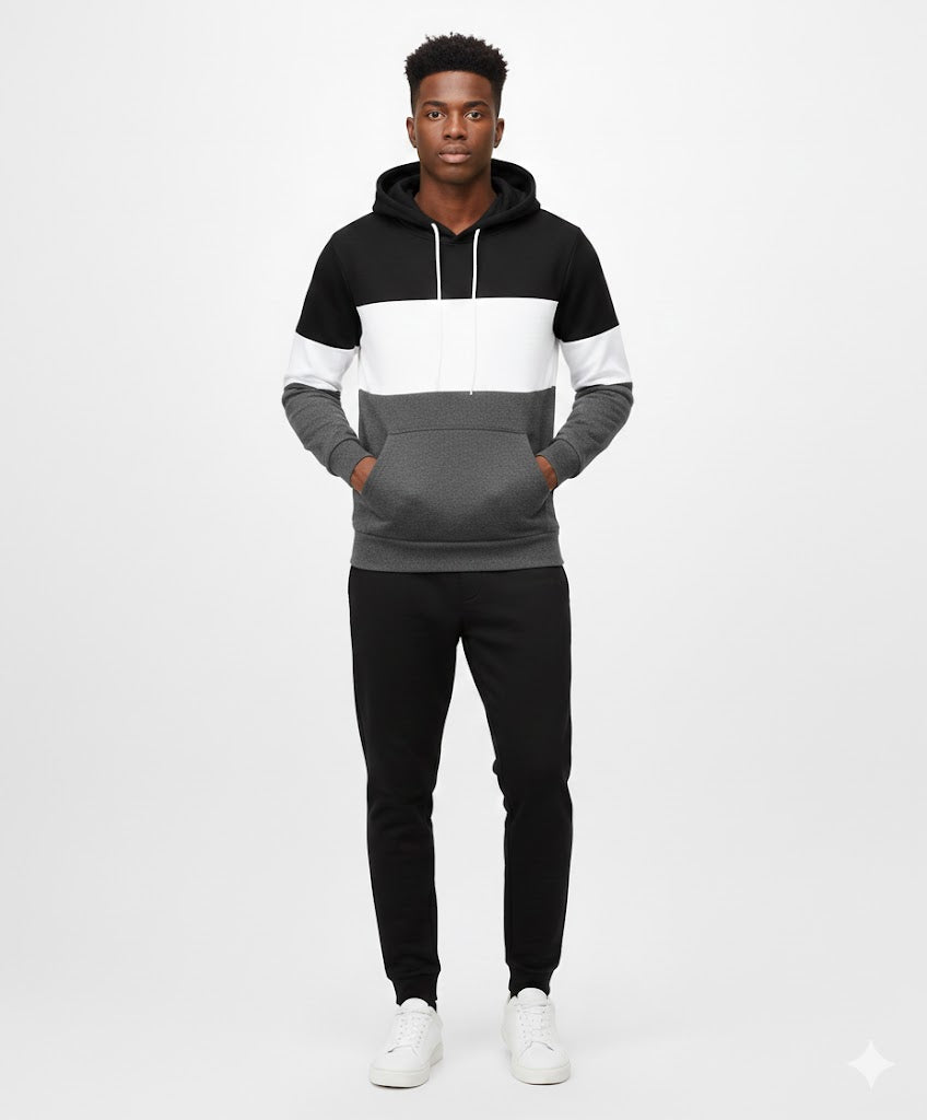 Fleece Plain Hoodie in Three Colors