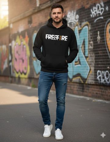 1 Pc Men's Fleece Printed Hoodie – Freefire Printed