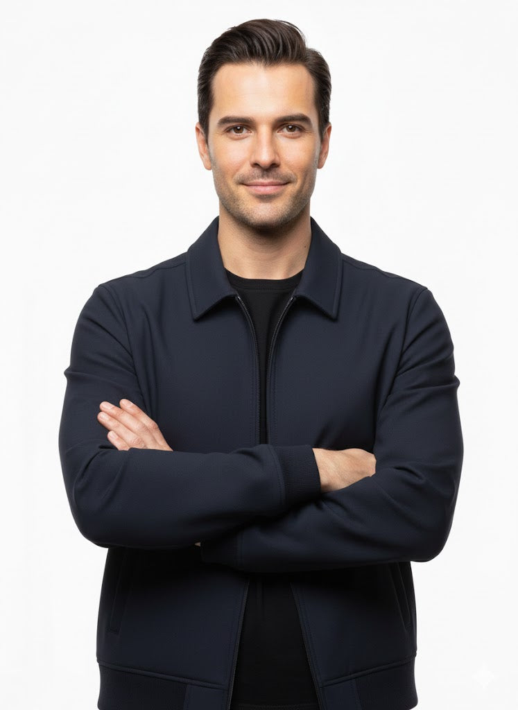 Men’s Blue Plain Fleece Jacket – Warm & Comfortable Winter Wear