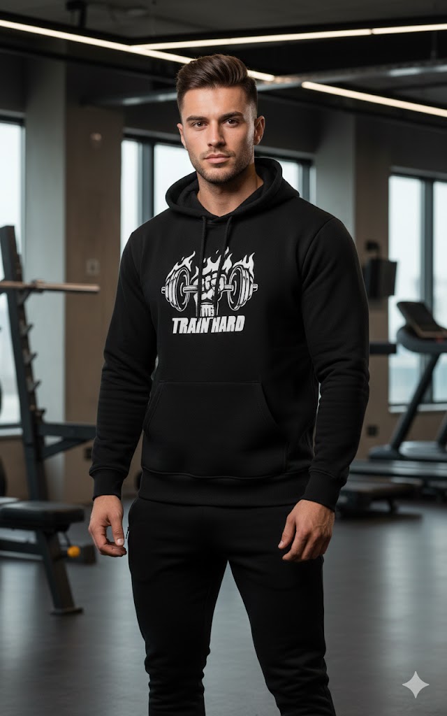 1 Pc Men's Fleece Printed Hoodie