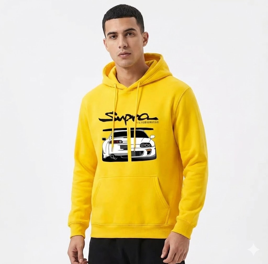 1 Pc Fleece Printed Hoodie Supra Printed