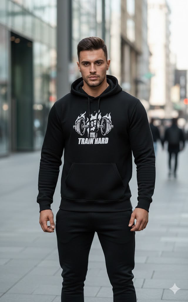 1 Pc Men's Fleece Printed Hoodie