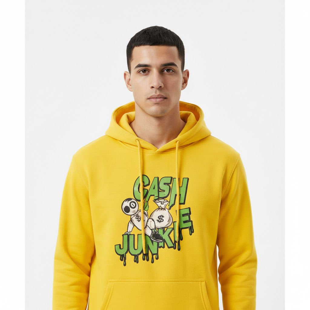 "Cash on Junk" Zombie Graphic Fleece Hoodie – Edgy Streetwear