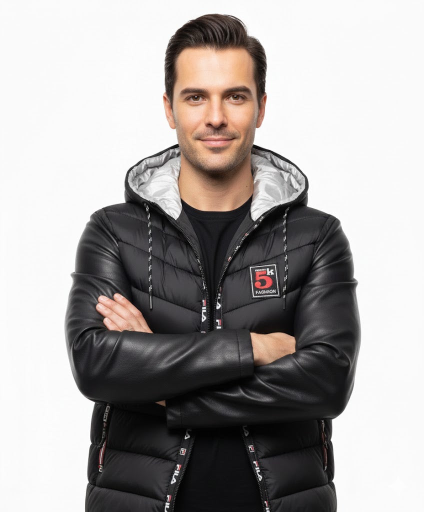 Men’s Polyester Plain Quilted Jacket – Lightweight Winter Outerwear