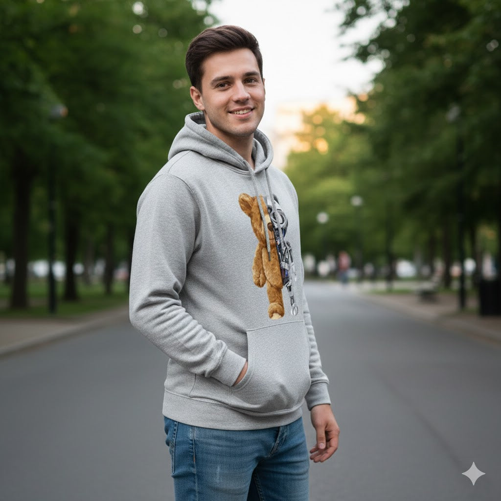 1 Pc Men's Fleece Printed Hoodie – Teddy Printed