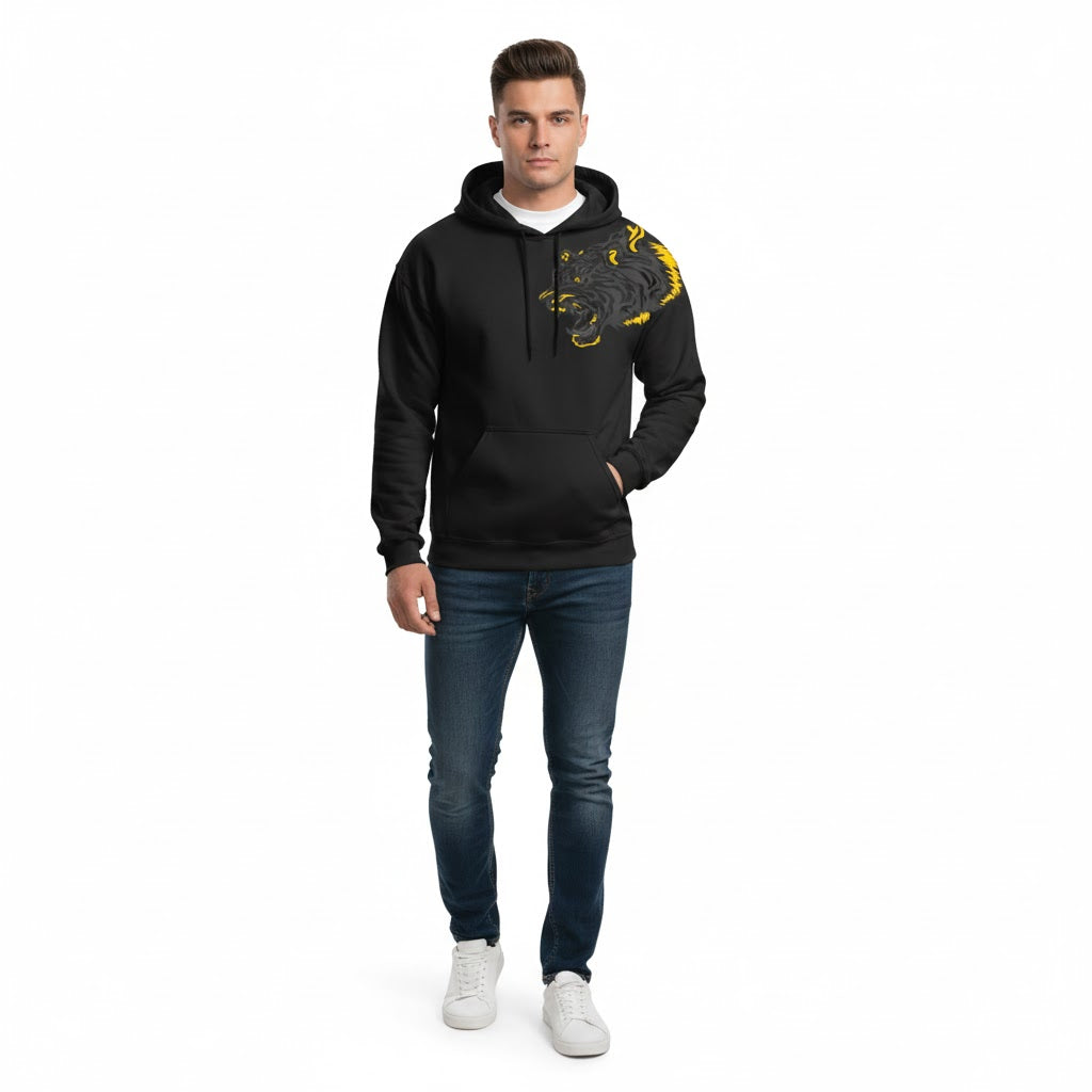 1 Pc Men's Fleece Printed Hoodie – Tiger Printed