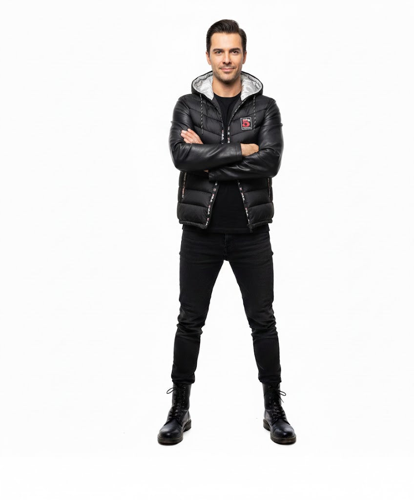 Men’s Polyester Plain Quilted Jacket – Lightweight Winter Outerwear