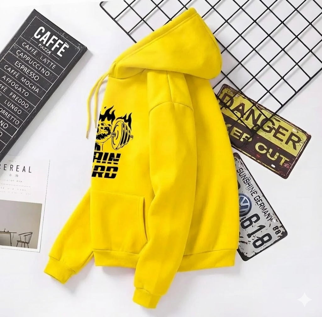 1 Pc Fleece Printed Hoodie Train Hard