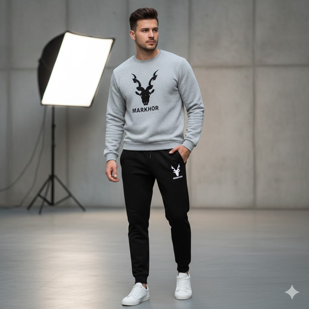 Men’s Winter Sweatshirt & Track Pants Set – Markhor Printed
