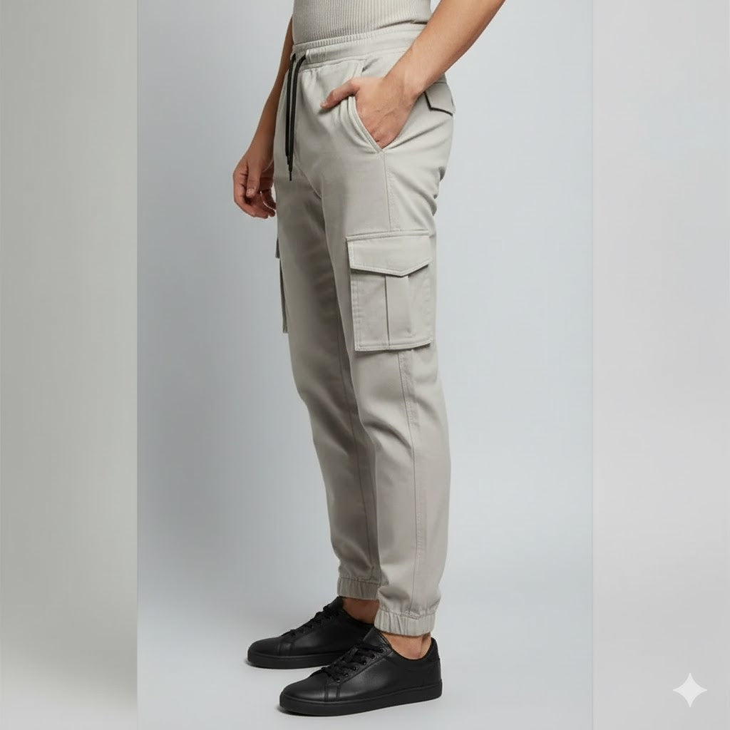 Men's Plain Cotton Trousers – Versatile White Comfort Fit