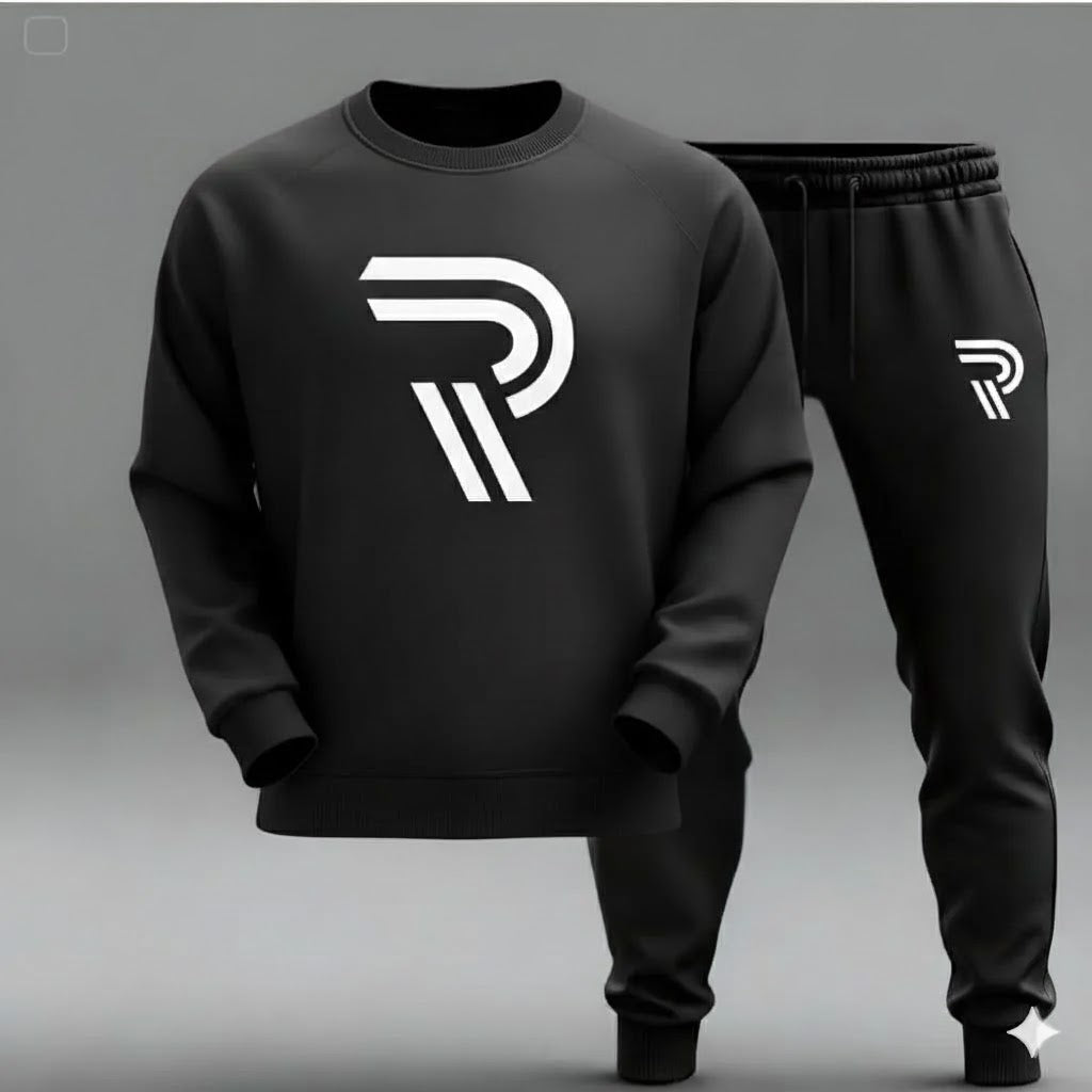 R Printed Sweatshirt Tracksuit for Men